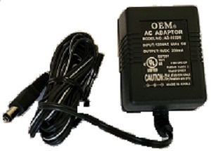 Adapter 120VAC to 9VDC, 200ma for TLC